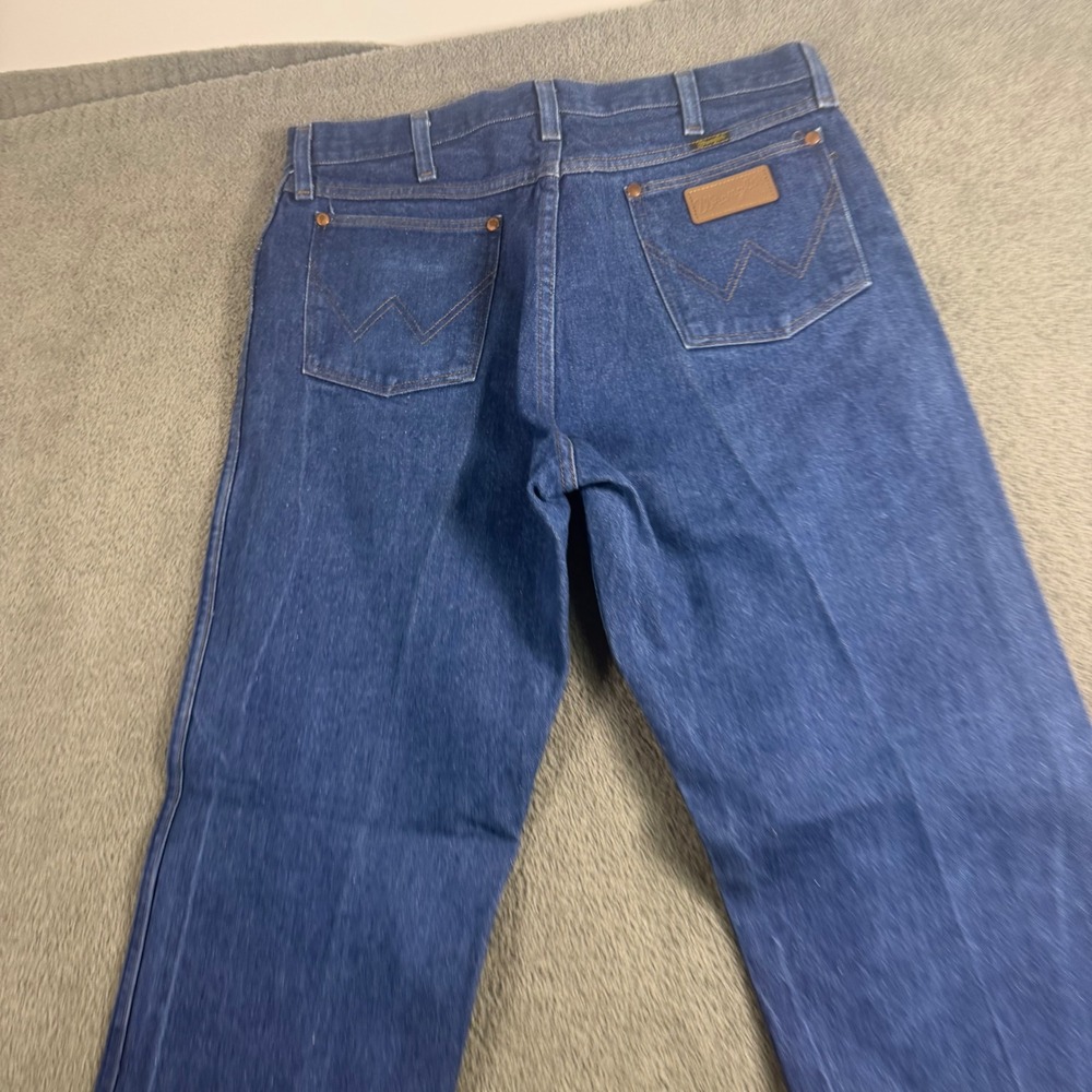 Wrangler 13MWZ Cowboy Cut Original Fit Jeans Blue Denim Mens 35x32 High Rise